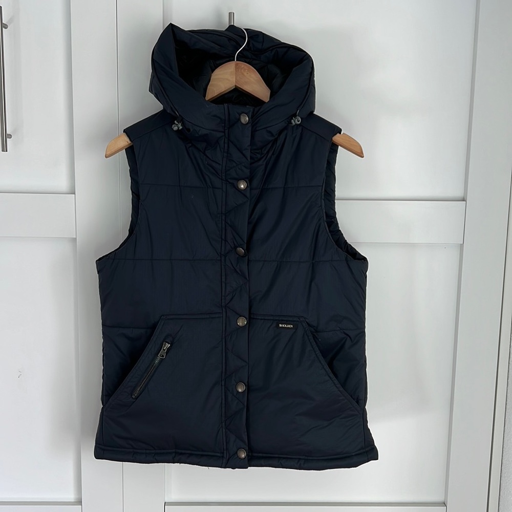 Holden. Hooded puffer vest. Size Large. Navy blue.